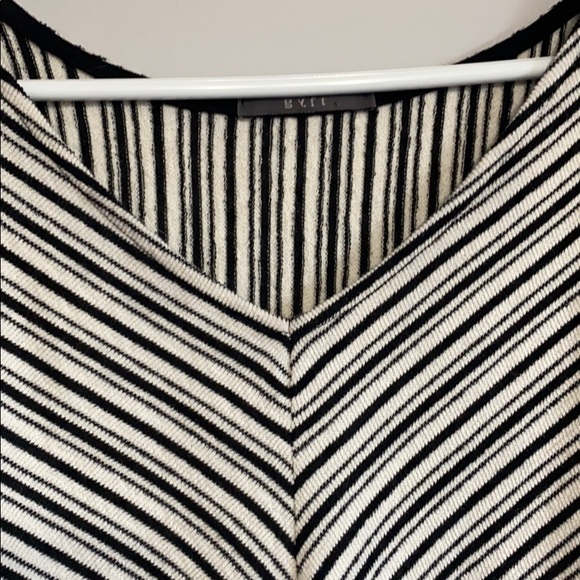 Striped Flounce Tie Front Blouse - Picture 4 of 4